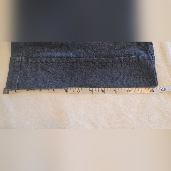 Elle Wide Leg Low Rise Dark Blue Denim Jeans Size 8 - Picture 6 of 13